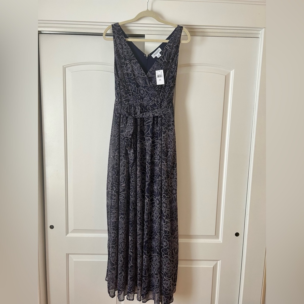 New Motherhood Maternity Maxi Dress - Navy with floral pattern